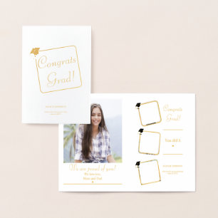 Carte Dorée Félicitations Grad minimaliste Moderne Élégant Gra