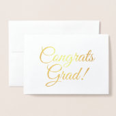 Carte Dorée Félicitations Grad or élégant script graduation (Devant avec enveloppe)