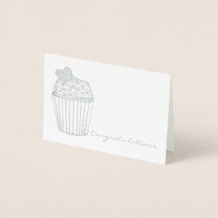Carte Dorée Félicitations Heart Cupcake Mariage Brida Douche