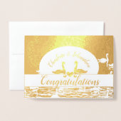 Carte Dorée Félicitations mariage/ anniversaire/ fiançailles (Devant avec enveloppe)