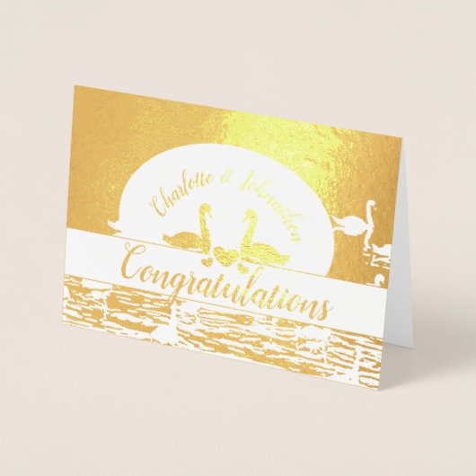 Carte Dorée Félicitations mariage/ anniversaire/ fiançailles (Devant)