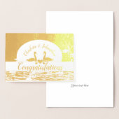 Carte Dorée Félicitations mariage/ anniversaire/ fiançailles (Affichage)