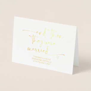 Carte Dorée Félicitations mariée et ami du marié pour le jour