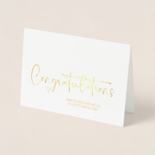 Carte Dorée Félicitations Mariée et Marié Mariage Fiançailles