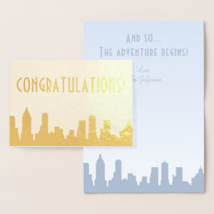 Carte Dorée Félicitations New York Skyline Greeting Card