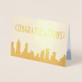 Carte Dorée Félicitations New York Skyline Greeting Card (Devant)