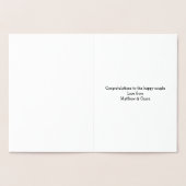 Carte Dorée Félicitations pour le mariage de Mme et Mme (Intérieur)