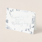 Carte Dorée Félicitations pour le Mariage floral d'aquarelle (Devant)