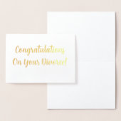 Carte Dorée Félicitations pour votre divorce ! (Affichage)
