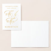 Carte Dorée Félicitations pour votre jour de mariage M. et Mme (Affichage)