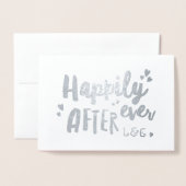 Carte Dorée Félicitations pour votre mariage, heureux pour tou (Devant avec enveloppe)