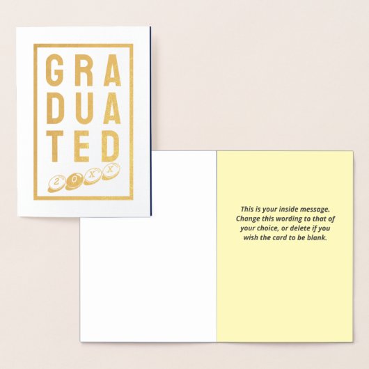 Carte Dorée Félicitations pour votre remise de diplômes. Une c (Affichage)