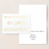 Carte Dorée Félicitations pour votre retraite (Affichage)