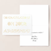 Carte Dorée Félicitations pour votre réussite (Affichage)