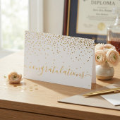 Carte Dorée Félicitations Script Glam Confetti