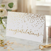 Carte Dorée Félicitations Script Glam Confetti