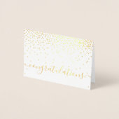 Carte Dorée Félicitations Script Glam Confetti (Devant)