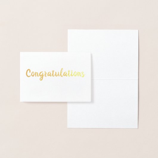 Carte Dorée félicitations simple format de texte minimal (Affichage)