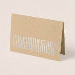 Carte Dorée Félicitations Simple Moderne Minimaliste Plié<br><div class="desc">Donnez une note de félicitations élégante avec une feuille d'argent tout simplement élégante et une carte pliée kraft. Tout le libellé de ce modèle est simple à personnaliser ou à supprimer, et les polices peuvent être customisées avec l'outil de conception Zazzle. Le design minimaliste moderne présente une véritable feuille d'argent...</div>