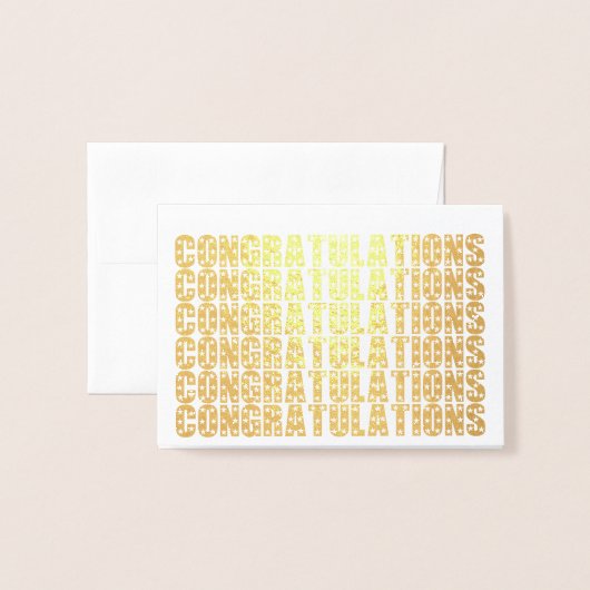 Carte Dorée Félicitations simples et élégantes (Devant avec enveloppe)