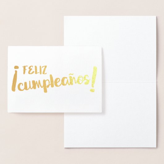 Carte Dorée Feliz Cumpleaños espagnol Joyeux Anniversaire pinc (Affichage)