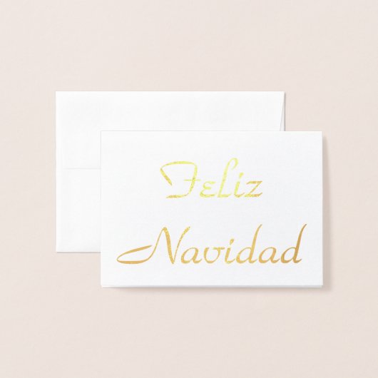 Carte Dorée Feliz Navidad (Devant avec enveloppe)
