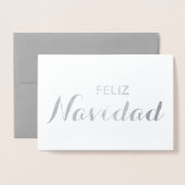 Carte Dorée Feliz Navidad Año espagnol élégant Script Noël (Devant avec enveloppe)