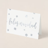 Carte Dorée Feliz Navidad Snowflakes (Devant)
