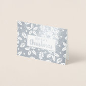 Carte Dorée Festive Fleurs de Noël (Devant)