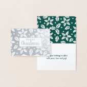 Carte Dorée Festive Fleurs de Noël (Affichage)