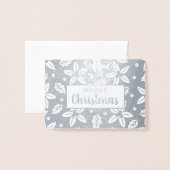 Carte Dorée Festive Fleurs de Noël (Devant avec enveloppe)