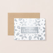 Carte Dorée Festive Fleurs de Noël (Devant avec enveloppe)