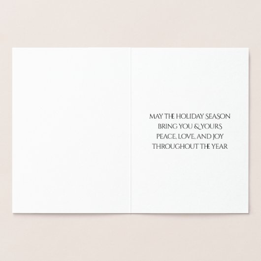 Carte Dorée Festive Script Love Peace Joie avec les flocons de (Intérieur)