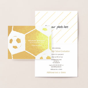 Carte Dorée Fête de fin d'études d'athlète de football or