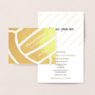 Carte Dorée Fête de fin d'études en or pour athlète de volley-