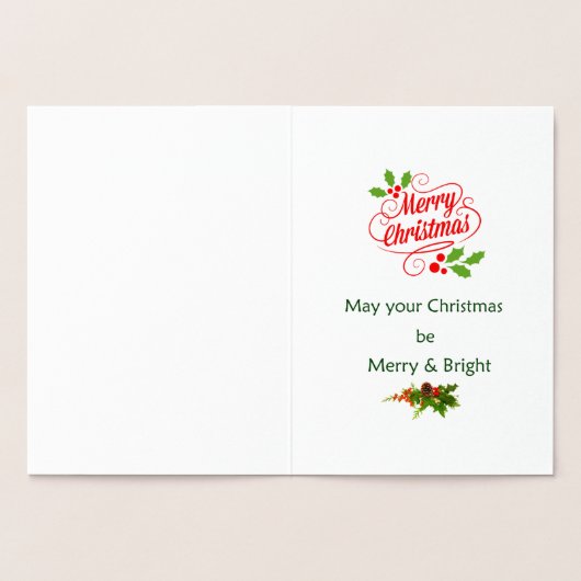 Carte Dorée Fête de Noël (Intérieur)
