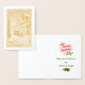 Carte Dorée Fête de Noël (Affichage)