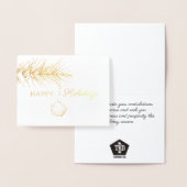 Carte Dorée Fête de Noël de l'employé d'affaires (Affichage)