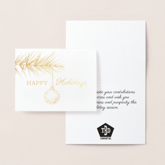 Carte Dorée Fête de Noël de l'employé d'affaires (Affichage)