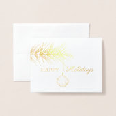 Carte Dorée Fête de Noël de l'employé d'affaires (Devant avec enveloppe)