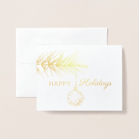 Carte Dorée Fête de Noël de l'employé d'affaires (Devant avec enveloppe)