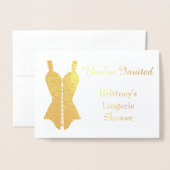 Carte Dorée Fête des mariées de lingerie (Devant avec enveloppe)