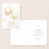 Carte Dorée Fête des mariées de lingerie Merci (Affichage)