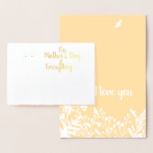 Carte Dorée Fête des mères botaniques modernes Fleur sauvage d (Affichage)