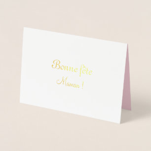 Carte Dorée Fête des mères françaises avec des roses -