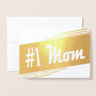 Carte Dorée Fête des mères Numéro Un maman Vintage