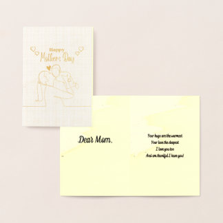 Carte Dorée Fête des mères personnalisée en DIY avec un poème