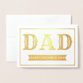 Carte Dorée Fête des pères à huile Tpographie branchée (Devant avec enveloppe)