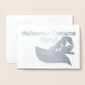 Carte Dorée Fête du costume d'Halloween | Chapeau de sorcière (Devant avec enveloppe)
