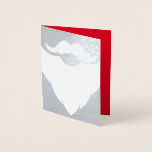 Carte Dorée Fête rouge argent de la barbe de Noël du père Père